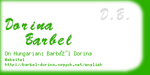 dorina barbel business card